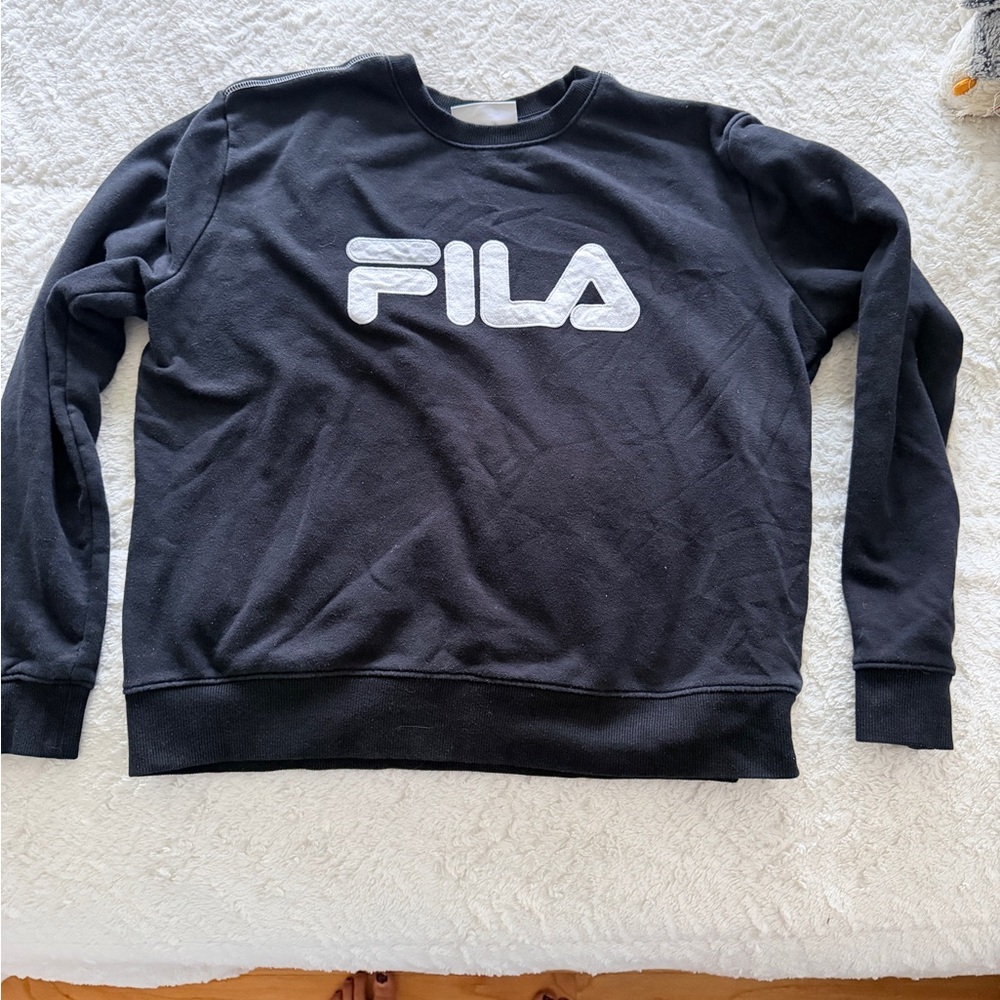 FILA Crewneck Sweater in Black and White